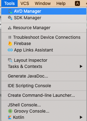create emulator in android studio for mac